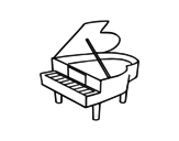 Dibujo de Piano à queue ouvert