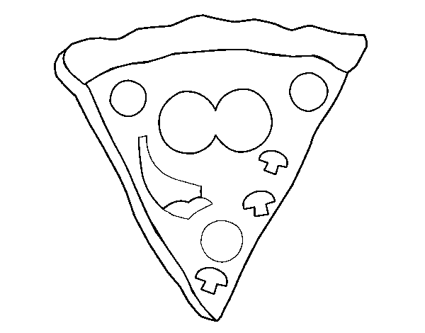 Coloriage de Pizza heureuse pour Colorier