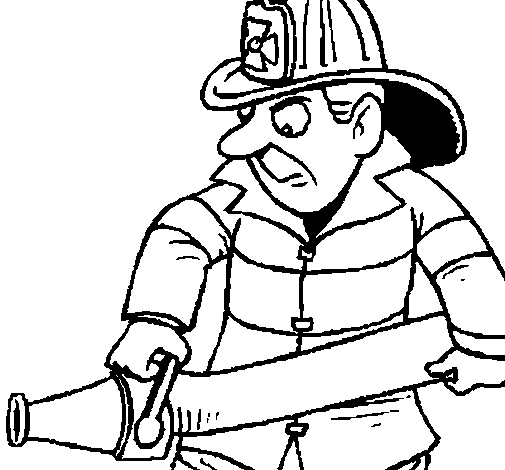 Coloriage de Pompier 3 pour Colorier