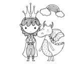 Dibujo de Prince et dragon