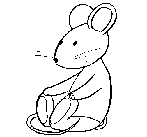 Coloriage de Rat assis pour Colorier