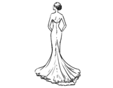 Dibujo de Robe de mariée avec queue