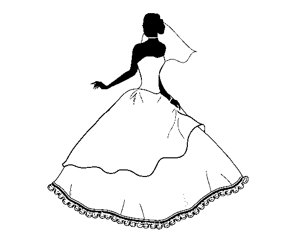 Coloriage de Robe de mariée pour Colorier