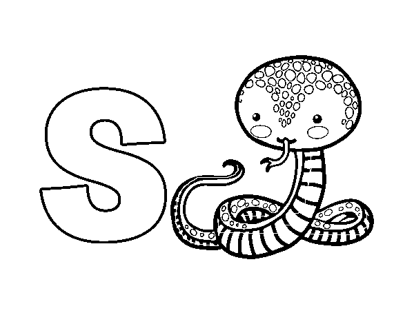 Coloriage de S de Serpent pour Colorier