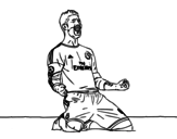 Dibujo de Sergio Ramos célébrant un but