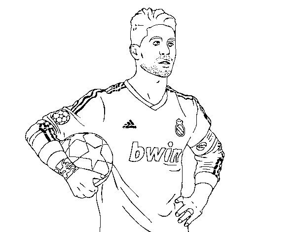 Coloriage de Sergio Ramos du Real Madrid pour Colorier