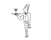 Dibujo de Serveur avec cocktail