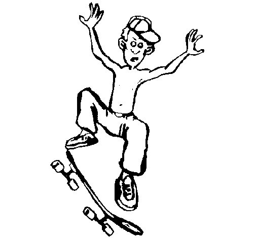 Coloriage de Skateboard pour Colorier