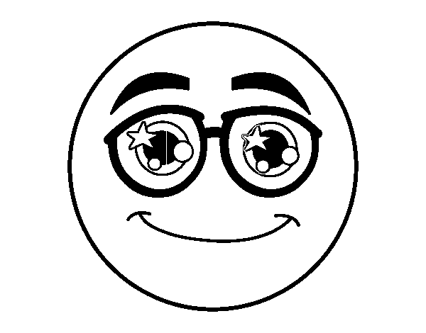 Coloriage de Smiley avec des lunettes pour Colorier