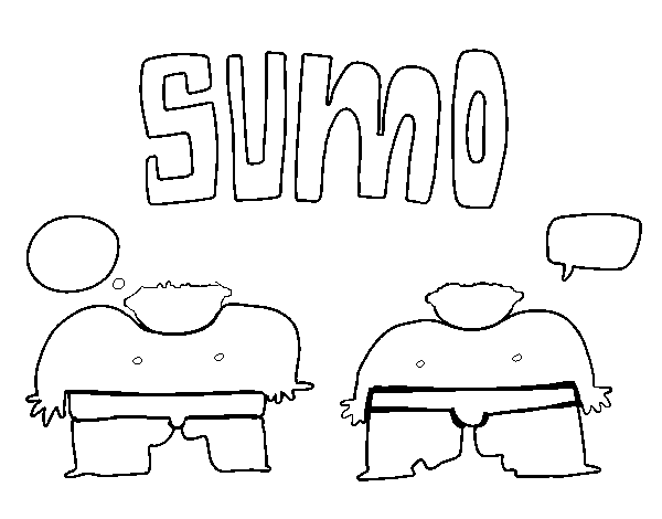 Coloriage de Sumo japonais pour Colorier