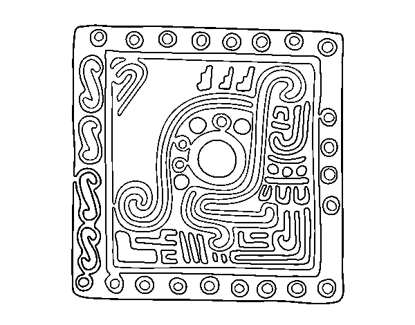Coloriage de Symbole maya pour Colorier