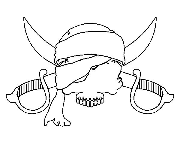 Coloriage de Symbole pirate pour Colorier