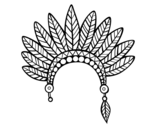 <span class='hidden-xs'>Coloriage de </span>Tête de la couronne de plumes indienne à colorier