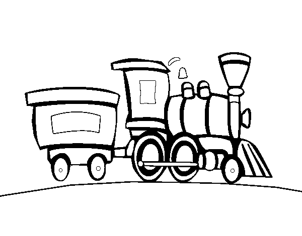 Coloriage de Train avec wagon pour Colorier
