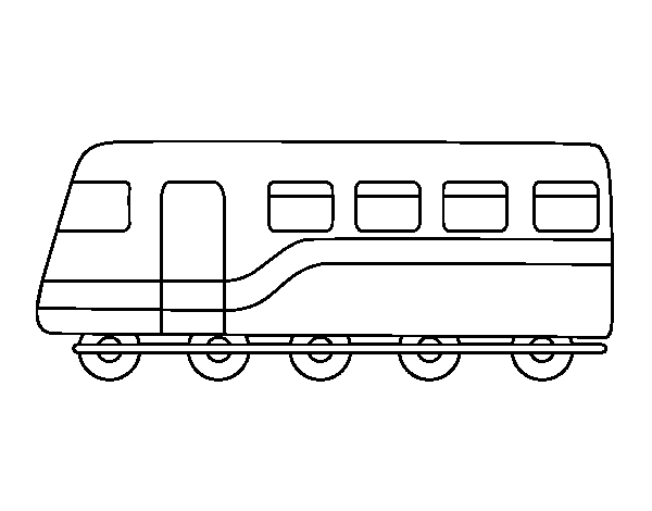 Coloriage de Train de passagers pour Colorier