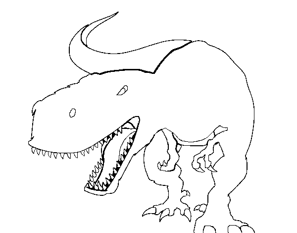 Coloriage de Tyrannosaurus Rex en colère pour Colorier