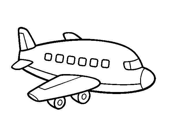 Coloriage de Un avion de passagers pour Colorier