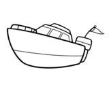 <span class='hidden-xs'>Coloriage de </span>Un bateau à moteur à colorier