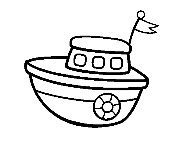 Coloriage de Un bateau jouet pour Colorier