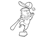 Dibujo de Un frappeur de base-ball