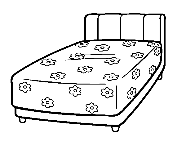 Coloriage de Un lit pour Colorier