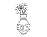 <span class='hidden-xs'>Coloriage de </span>Une fleur dans un vase à colorier