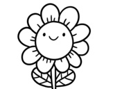 Dibujo de Une fleur souriante
