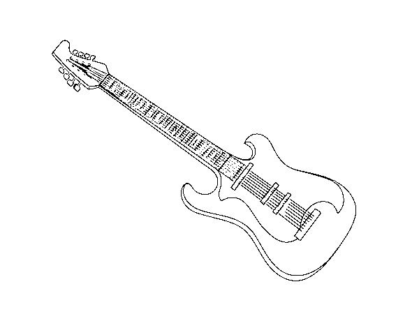 Coloriage de Une guitare électrique pour Colorier