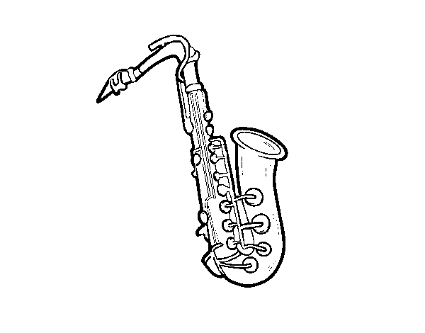 Coloriage de Une saxophone ténor pour Colorier