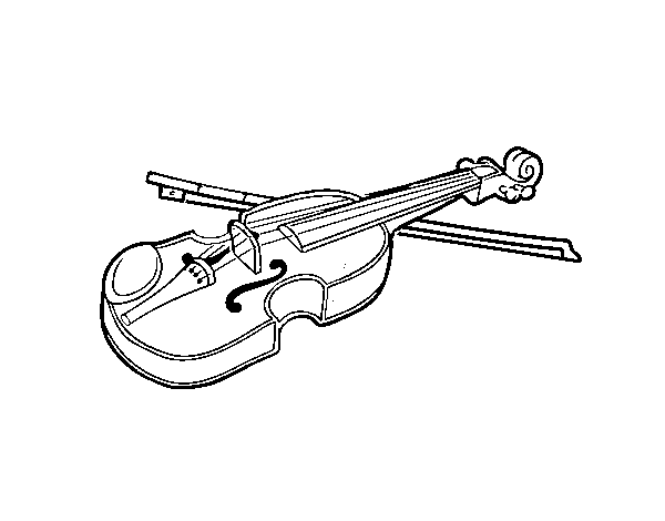 Coloriage de Violon Stradivarius pour Colorier