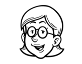Dibujo de Visage de fille avec des lunettes