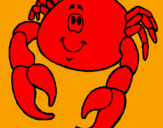 Coloriage Crabe content colorié par razvan