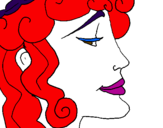 Coloriage Tête de femme colorié par test