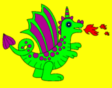 Coloriage Dragon joyeux II colorié par Ariane