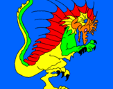 Coloriage Dragon qui sort les griffes colorié par Ariane