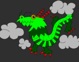 Coloriage Dragon chinois colorié par Ariane