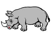 Coloriage Rhinocéros colorié par louis