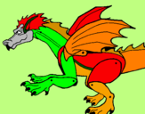 Coloriage Dragon féroce colorié par Gael