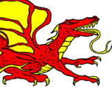 Coloriage Dragon reptile colorié par alan