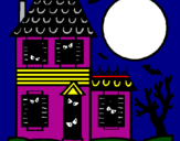 Coloriage Maison de l'horreur colorié par guadalupe