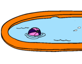 Coloriage Ball dans la piscine colorié par pablo