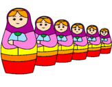Coloriage Poupées russes colorié par benedicte