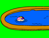 Coloriage Ball dans la piscine colorié par saja