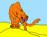 Coloriage Tigre aux dents acérées colorié par Rock Leone