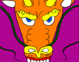 Coloriage Tête de dragon colorié par Kyoya