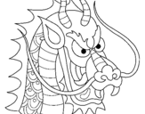 Coloriage Tête de dragon colorié par max
