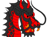 Coloriage Tête de dragon colorié par Titi