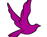 Coloriage Colombe de la paix en plein vol colorié par colombe