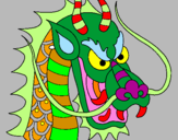 Coloriage Tête de dragon colorié par ugo