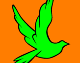 Coloriage Colombe de la paix en plein vol colorié par mm